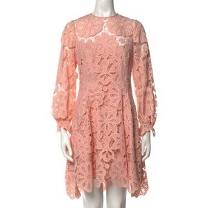 PEARL by Lela Rose Pink Lace detailed dress